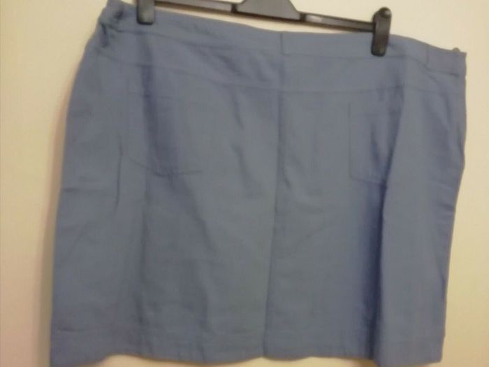 Mantaray Blue Canvas Cotton Knee Length A-line Skirt New With Tags RRP 35 Euro. Size  UK26