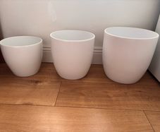 White ceramic pot planters