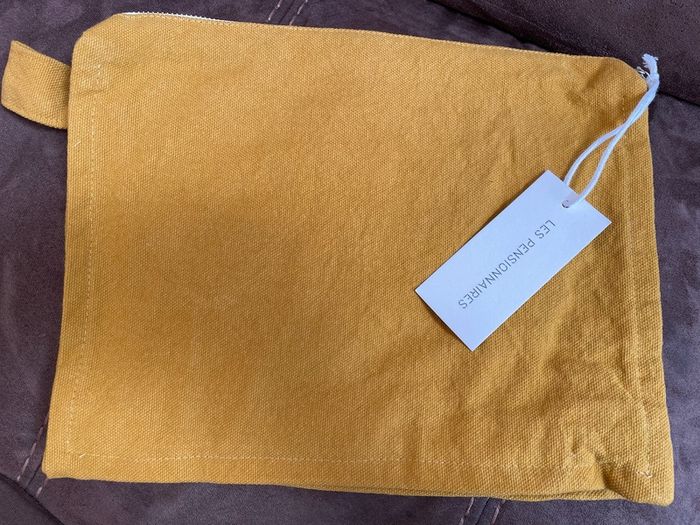 Les Pensionnaires Saffron Yellow Cotton Canvas Toiletry Bag