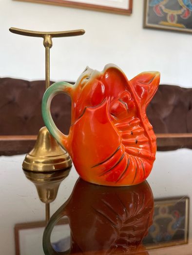 20th Century Retro Orange Lobster Design Mini Jug Creamer Souvenir from Blackpool 1960s