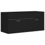 Sink Cabinet with Built-in Basin Black Chipboard Image 8