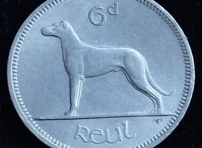 Ireland - 1961 - 6 Pence - Wolfhound - KM.13a - [2729]