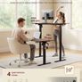 Electric Height Adjustable Standing Desk 140 cm WhiteSit Stand Office Desk with Memory Presets, Cable Management & Hooks Image 3
