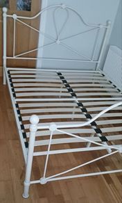 Classy White Solid Metal King Size Bed Frame - Can Deliver