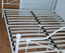 Classy White Solid Metal King Size Bed Frame - Can Deliver
