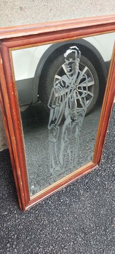 Dr Edmund Rice founder of the Christian brothers etched mirror,came from a old school,hard to come by ,heavy,lovely display,a piece of irish history,,hard to come by, buyer collects,sold as seen ,sorry pics not more clearer,I gave wood a light polish.