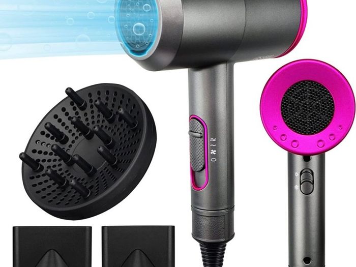 Professional Hair Dryer 2000W Powerful Ionic Hairdryer with Diffuser Blow Dryer with 2 Speeds, 3 Heating and Cool Button for Women Man Home Travel Salon Curly and Straight Hair (FREE POSTAGE)