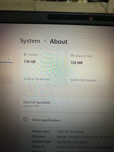 Dell Latitude i5 pro 8/256 windows 11