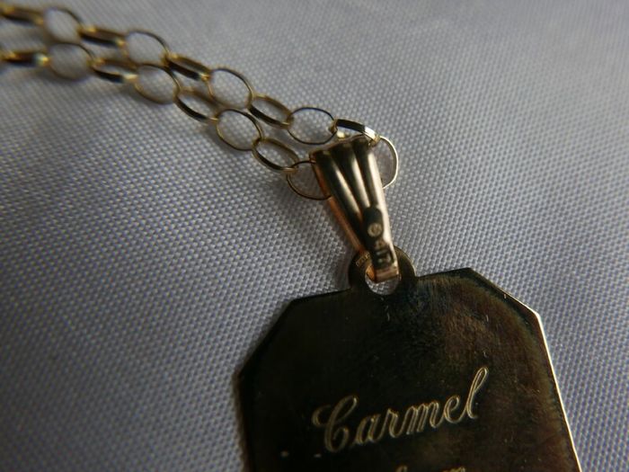 Vintage 9ct Yellow Gold 10Ct 417 Pendant and 9Ct 375 Necklace Sacred Heart Jesus Christ Pendant Necklace, Catholic Jewelry Gift, Religious Gift 4.4g