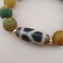 Vintage 2 Eyes Himalayan Tibetan & Unique Pattern Agate Beads Bracelet Image 7