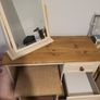 3 drawer Vanity desk with seat and mirror Image 2