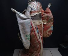 Vintage Japanese Geisha Doll in Silk Kimono 45cm