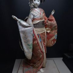 Vintage Japanese Geisha Doll in Silk Kimono 45cm