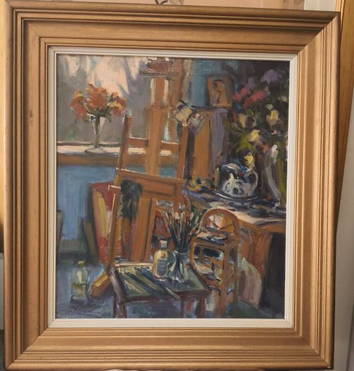 The Artist"s Studio 2000,Oil on Board.,Artist>Norman Teeling