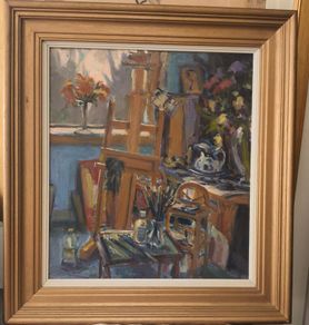 The Artist"s Studio 2000,Oil on Board.,Artist>Norman Teeling