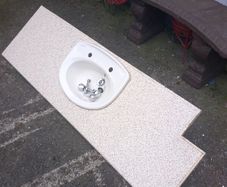 Armitage shanks Sink  & counter top. and 2 toilet seats