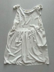 New Collection White Sleeveless Smock Babydoll Mini Dress