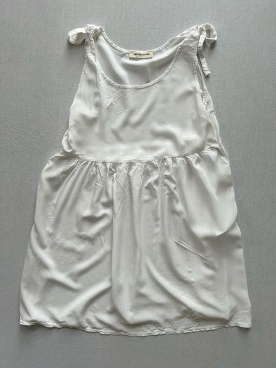 New Collection White Sleeveless Smock Babydoll Mini Dress