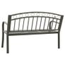 Garden Bench with a Table 125 cm Steel Grey Image 5