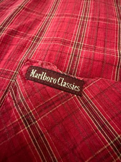 Vintage Marlboro Classics Red Plaid Long Sleeve Button-Down Shirt Size XL