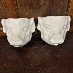 Pair of pig face planters