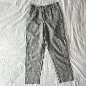 Des Petits Hauts grey check trousers size small