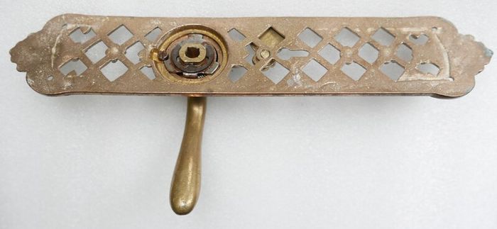 Monumental 11" Vintage Baroque Lattice Cast Brass Door Handle