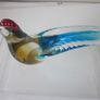 Pair of Hand Blown Multicoloured Art Glass Rooster Figurines Image 6