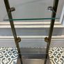 Vintage Mid-Century 4-Tier Brass & Glass Etagere Shelf Unit with Wooden Handle Accent Image 10