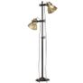 Floor Lamp with 2 Lampshade Brass E27 Cast Iron Image 4