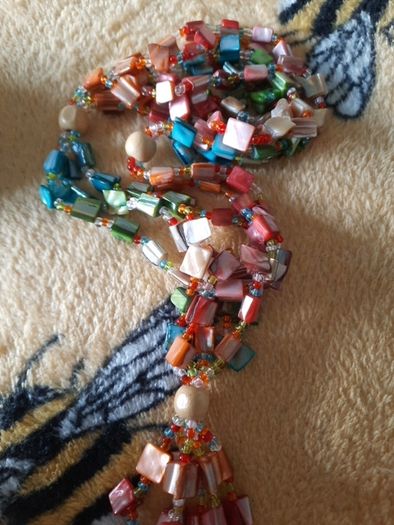 stunning multicoloured beaded necklace