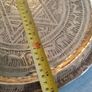 Vintage Middle East Egyptian Geometric brass engraved Tray for wall hanging. 38 CM. Dimeter Image 2