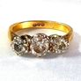 Vintage 24ct Gold Diamond Trilogy Ring Image 2