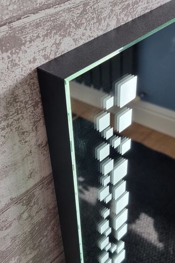 LED Bathroom Mirror Wi- Fi Weather Station Wooden Frame Cover