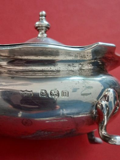 silver vintage mustard condiment