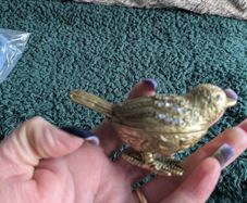 Gold effect bird trinket box