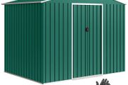 8 x 6ft Galvanised Steel Shed, with Double Door