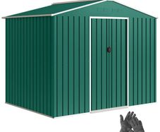 8 x 6ft Galvanised Steel Shed, with Double Door