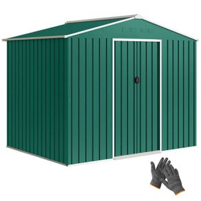 8 x 6ft Galvanised Steel Shed, with Double Door