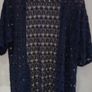 Brand New, Navy shorts sleeve crochet cardigan Image 2