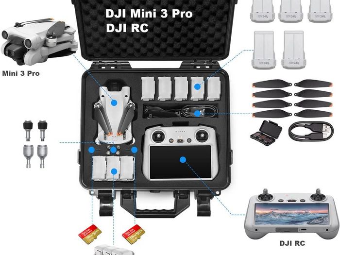 Carrying Case Compatible with DJI Mini 3 Pro Drone and New DJI RC Controller or DJI RC N1 Remote Controller and DJI Mini 3 Drone Accessories(Case Only)