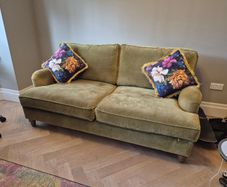 High-End Sofa Bed from Sofa.com "Bluebell" 2.5-Seater Sofa Bed in Olive Velvet