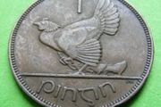 Irish 1933 One Penny Ireland Coin Old 1d Excellent Example Great Details