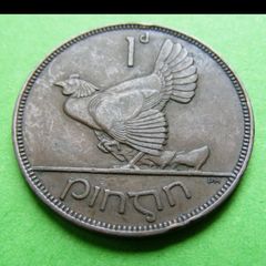 Irish 1933 One Penny Ireland Coin Old 1d Excellent Example Great Details
