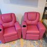 Pair of pink kids recliner chairs Image 2