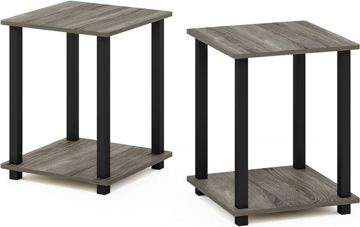 MULTIPLE COLOURS AVAILABLE | Simplistic 2-Pack End Table, Side Table, Nightstand, Dark Walnut, 39.6 x 39.6 cm (2-Pack)