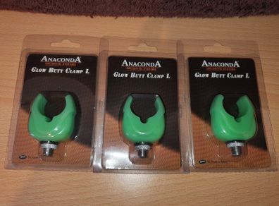NEW - 3 x Anaconda Soft Glow Butt Clamp Large - Pike Perch Trout Salmon Bass Cod Pollock Carp Tench Bream Roach Feeder Method Umbrella Bivy Tent Rodpod Tripod