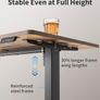 Electric Standing Desk 120 x 60 cm, Height Adjustable Sit Stand Desk with Memory Presets, Home Office Computer Desk, Black Frame with Vintage Brown Top Image 6