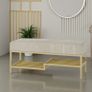 Ashton Modern Upholstered Bench with Shoe Rack Image 5