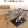 Dog Crate Dog Cage from Small to Large, Foldable Puppy Dog Crates , Cage Furniture with Non-Chew Metal Removable Tray Silver Folding 2 Door Crate, Medium Size 30-inch(76.2cm) Black (FREE POSTAGE) Image 2